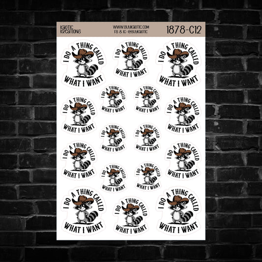 I do a Thing Called ... Raccoon Sticker Sheet