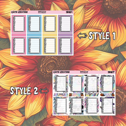 Holo Halloween Full Box Tracker Planner Stickers