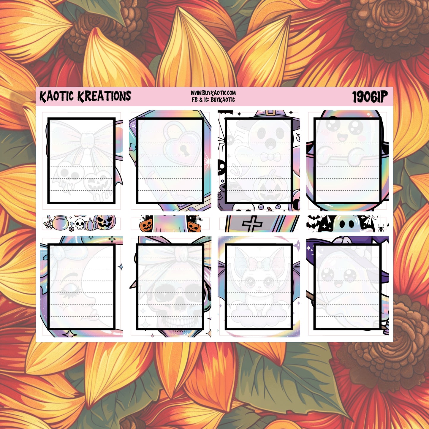 Holo Halloween Full Box Planner Stickers