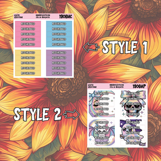 Holo Halloween Rescheduled Header Planner Stickers
