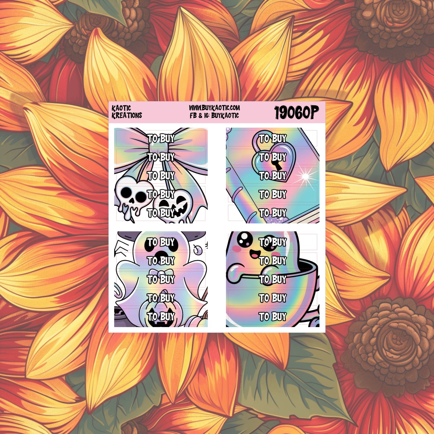 Holo Halloween To Buy Header Planner Stickers