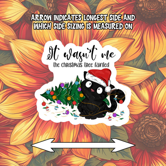 It Wasn't Me ... Black Cat Christmas Sticker