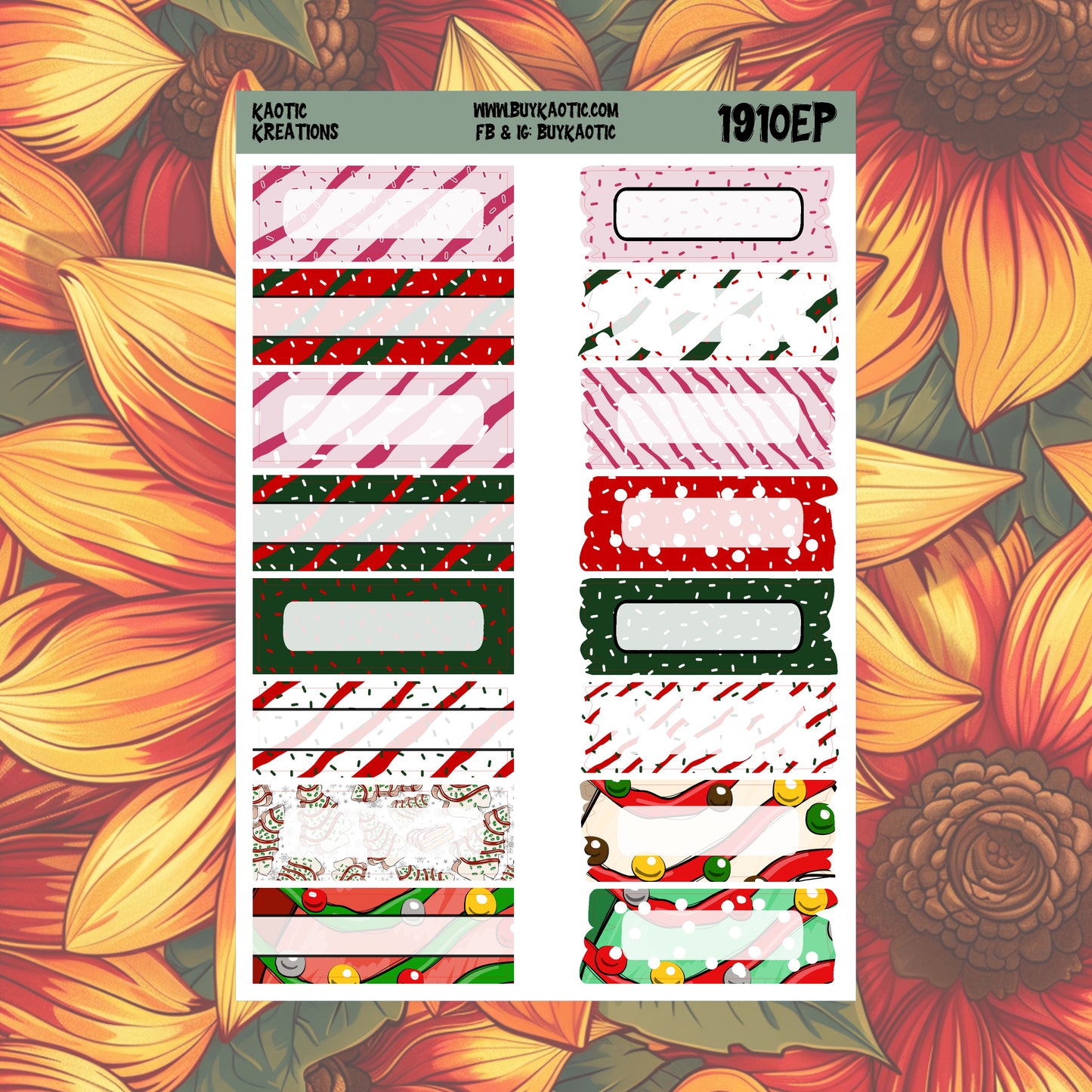 Tree Cakes Quarter Box Planner Stickers