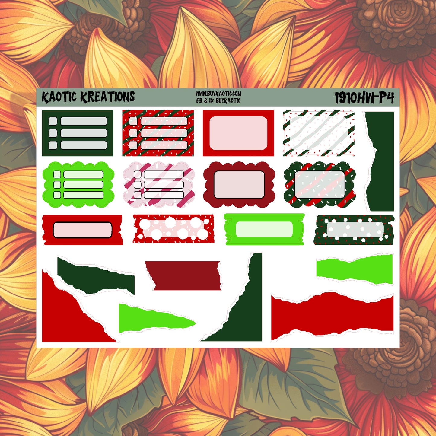 Tree Cakes Hobo Weeks Weekly Sticker Kit