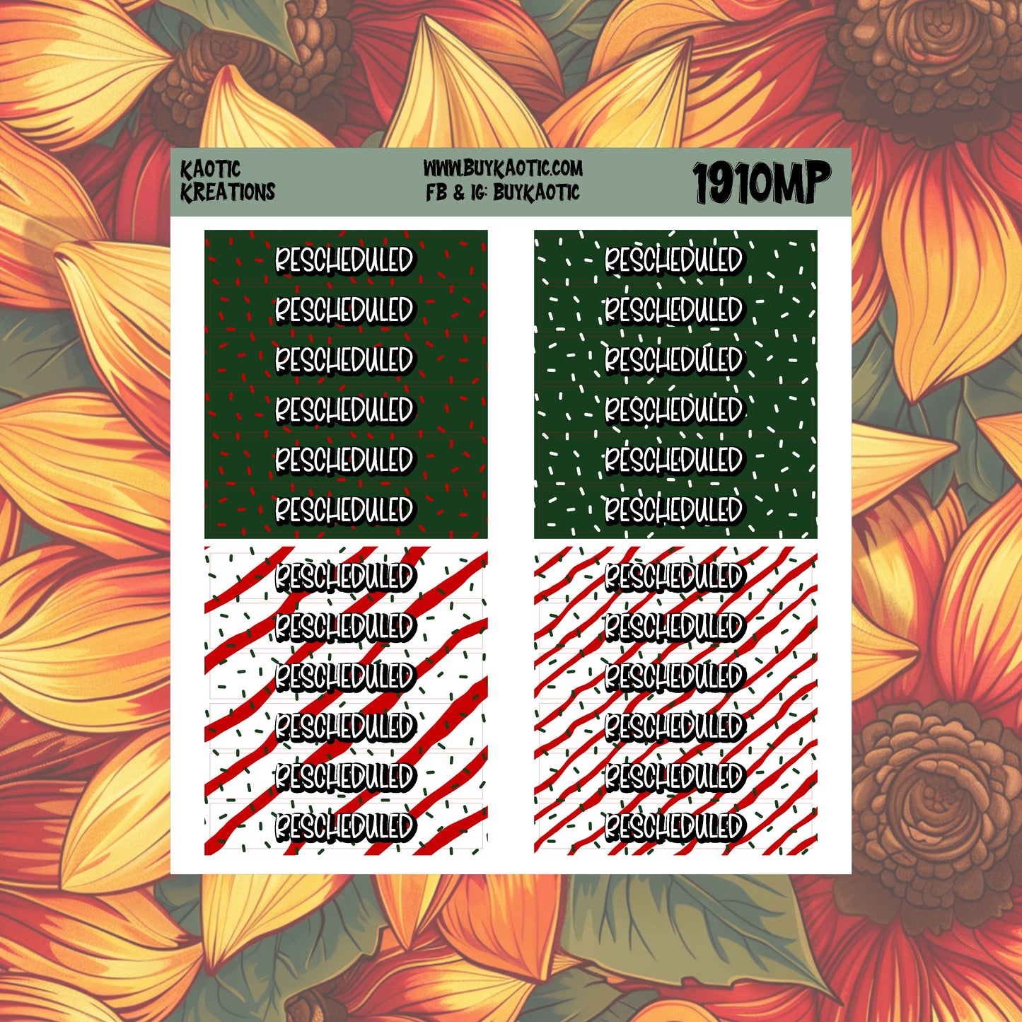 Tree Cakes Rescheduled Header Planner Stickers