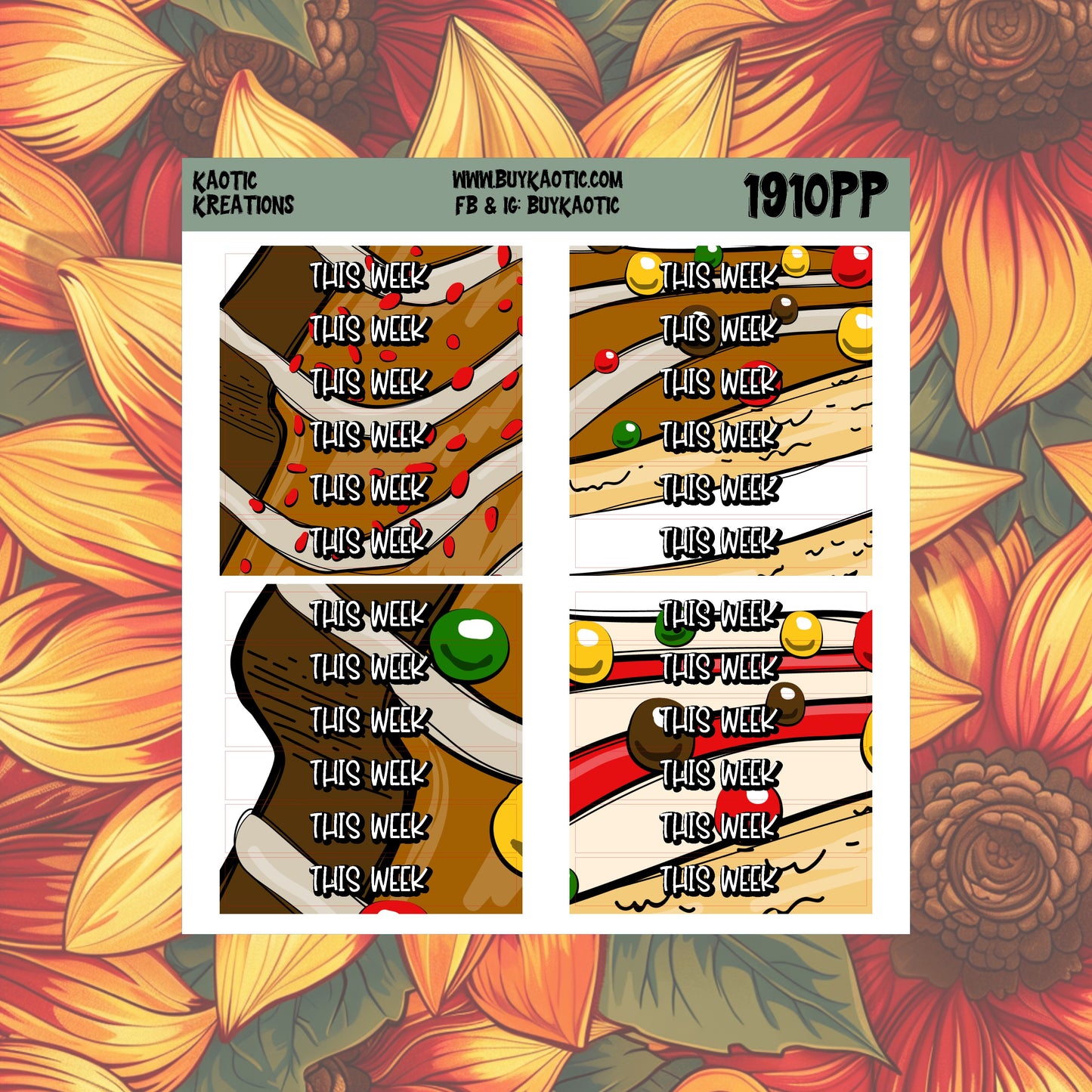Tree Cakes This Week Header Planner Stickers