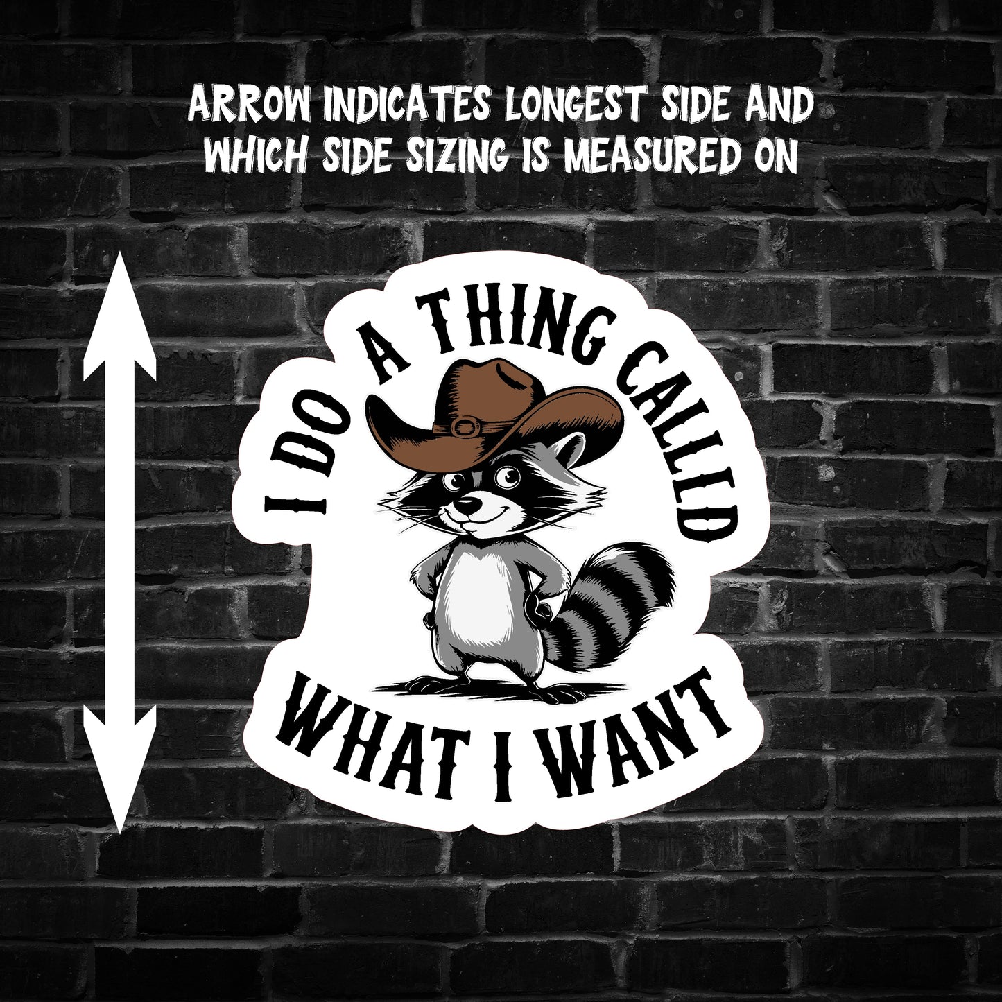 I do a Thing Called What I Want Raccoon Sticker