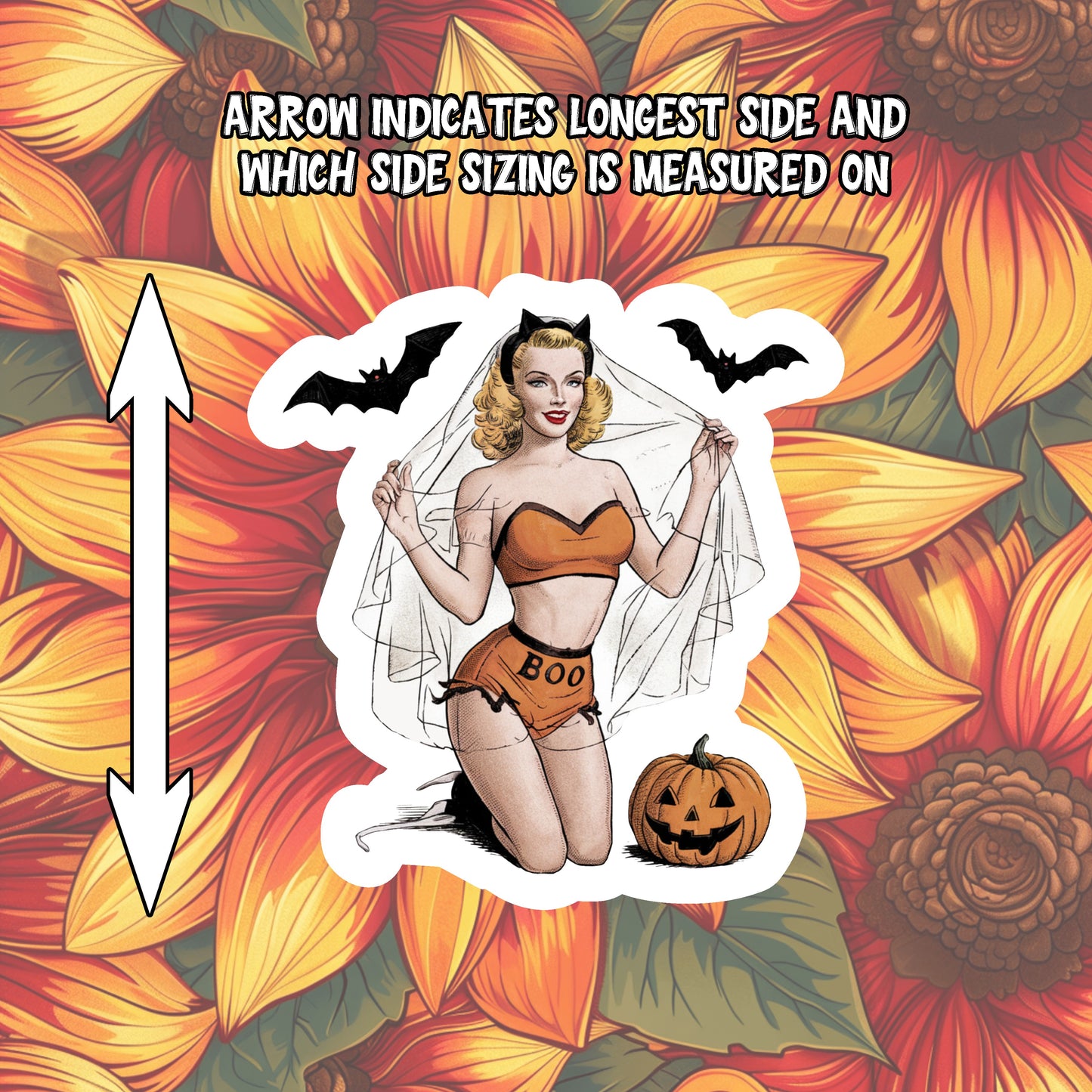 Vintage Pinup Halloween Sticker