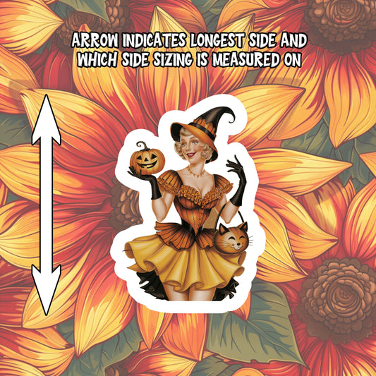 Vintage Pinup Halloween Sticker