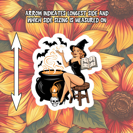 Vintage Pinup Halloween Sticker