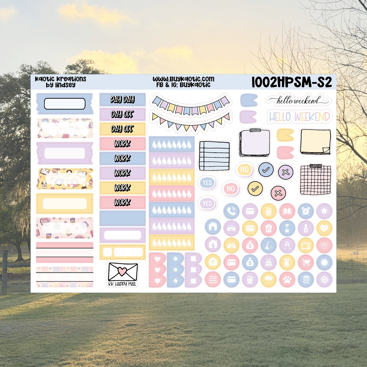 Fictional Boyfriend HP Skinny Mini Weekly Sticker Kit