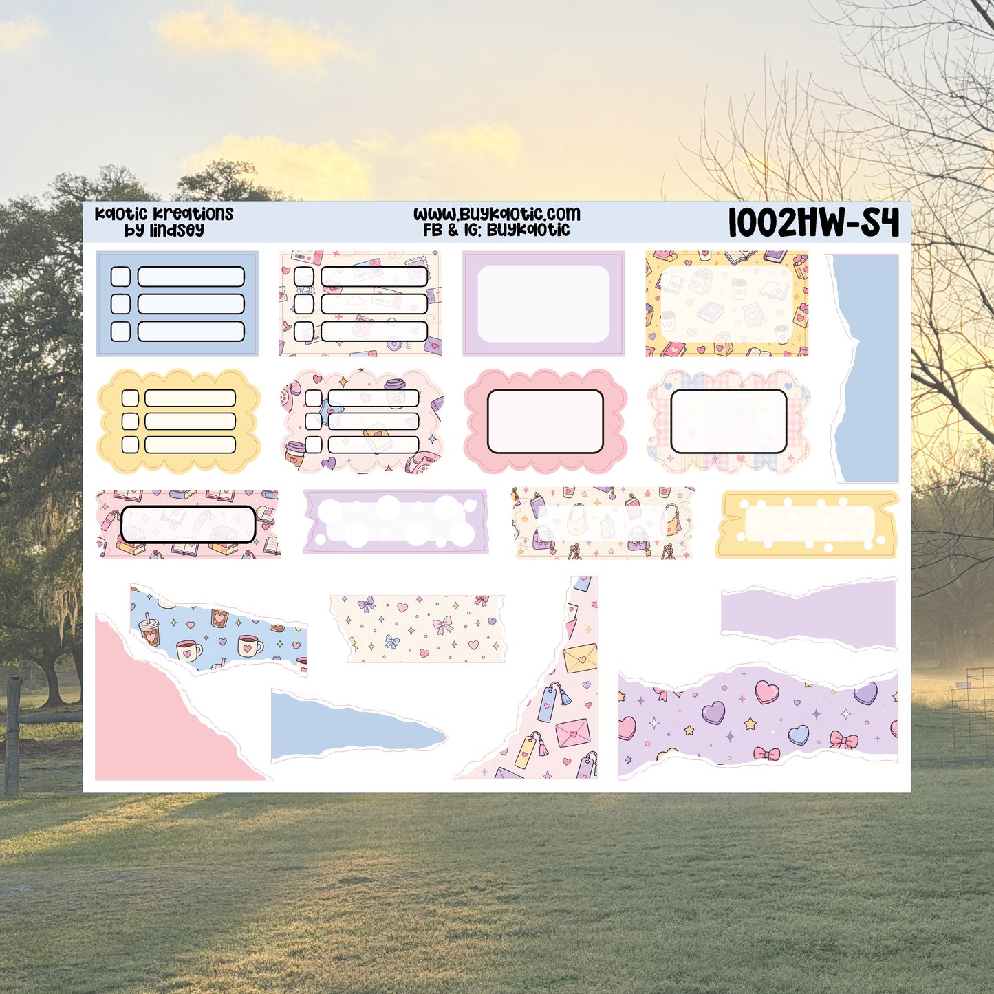 Fictional Boyfriend Hobo Weeks Weekly Sticker Kit