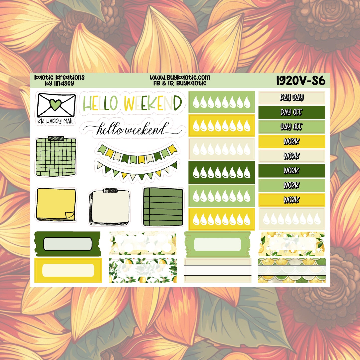 Lemonade Vertical Weekly Sticker Kit