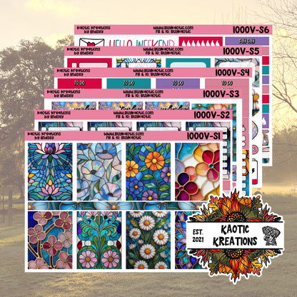 Stained Glass Vertical Weekly Sticker Kit