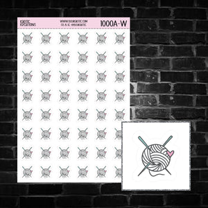 Knitting Icon Sticker Sheet