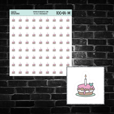 Birthday Cake Icon Sticker Sheet