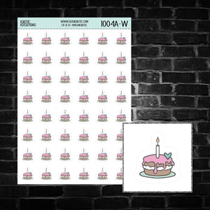 Birthday Cake Icon Sticker Sheet