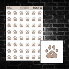 Load image into Gallery viewer, Paw Print Icon Sticker Sheet