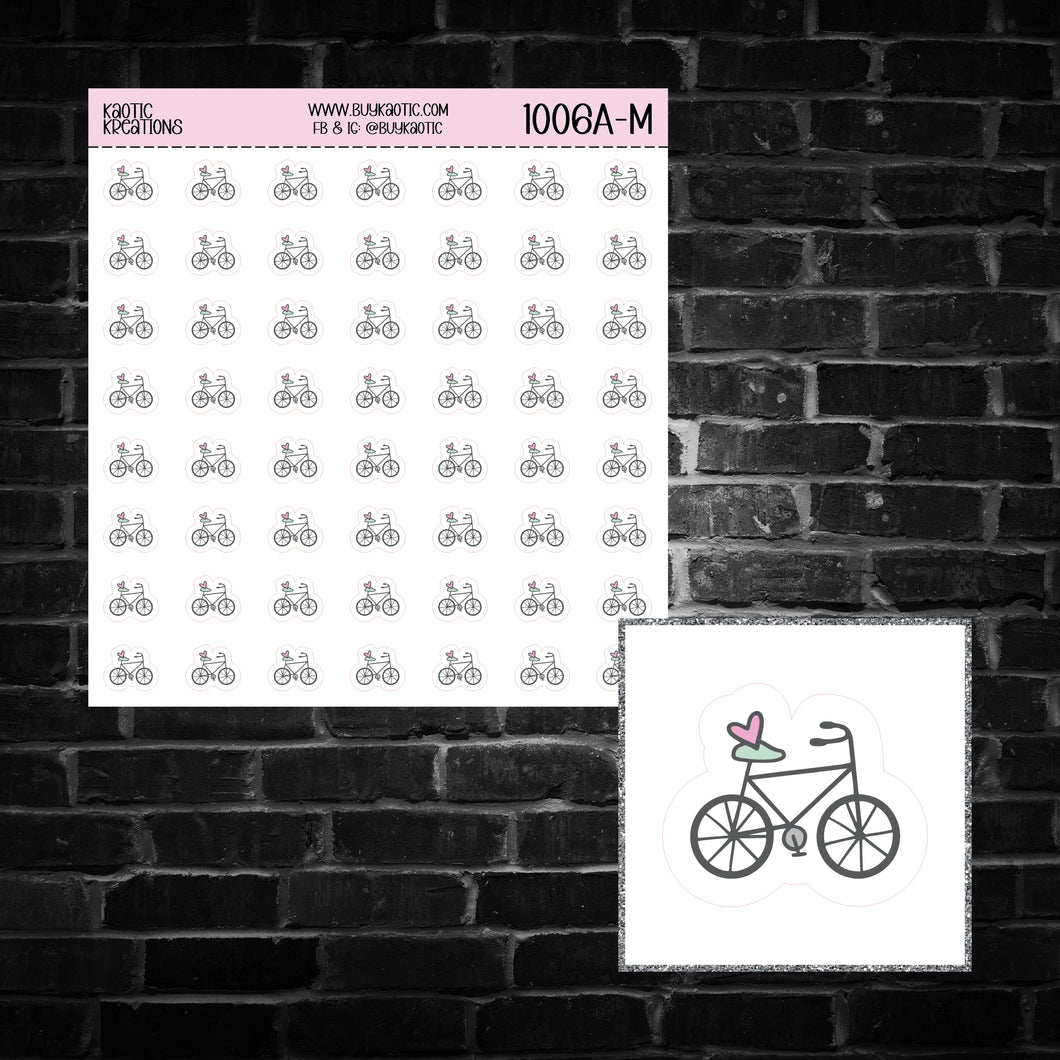 Bicycle Icon Sticker Sheet