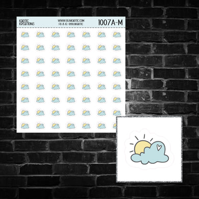 Cloudy Day Icon Sticker Sheet