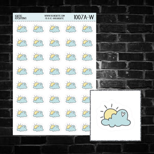 Cloudy Day Icon Sticker Sheet