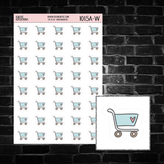 Shopping Cart Icon Sticker Sheet