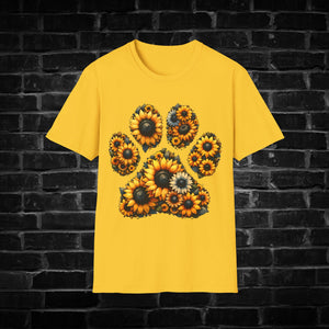 Sunflower Paw Print T-Shirt