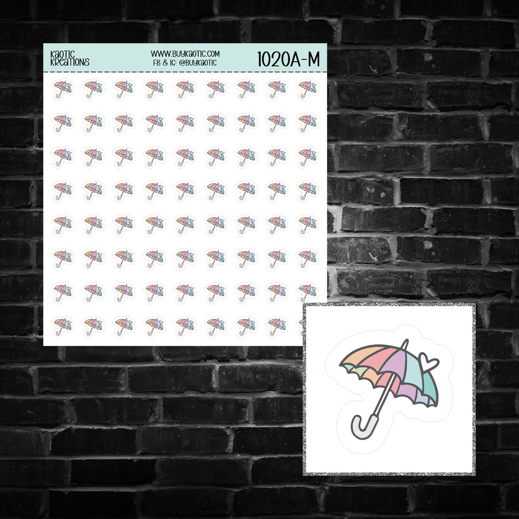 Umbrella Icon Sticker Sheet