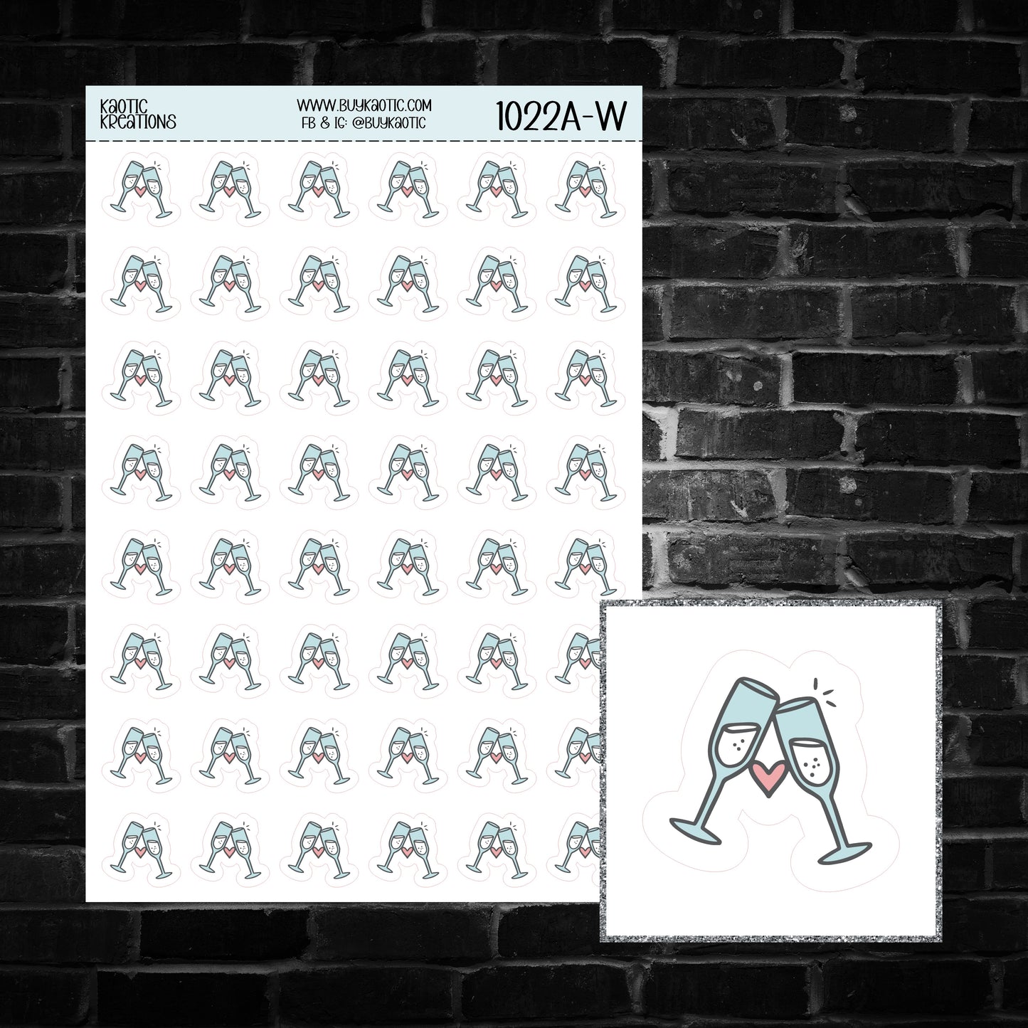 Toasting Icon Sticker Sheet