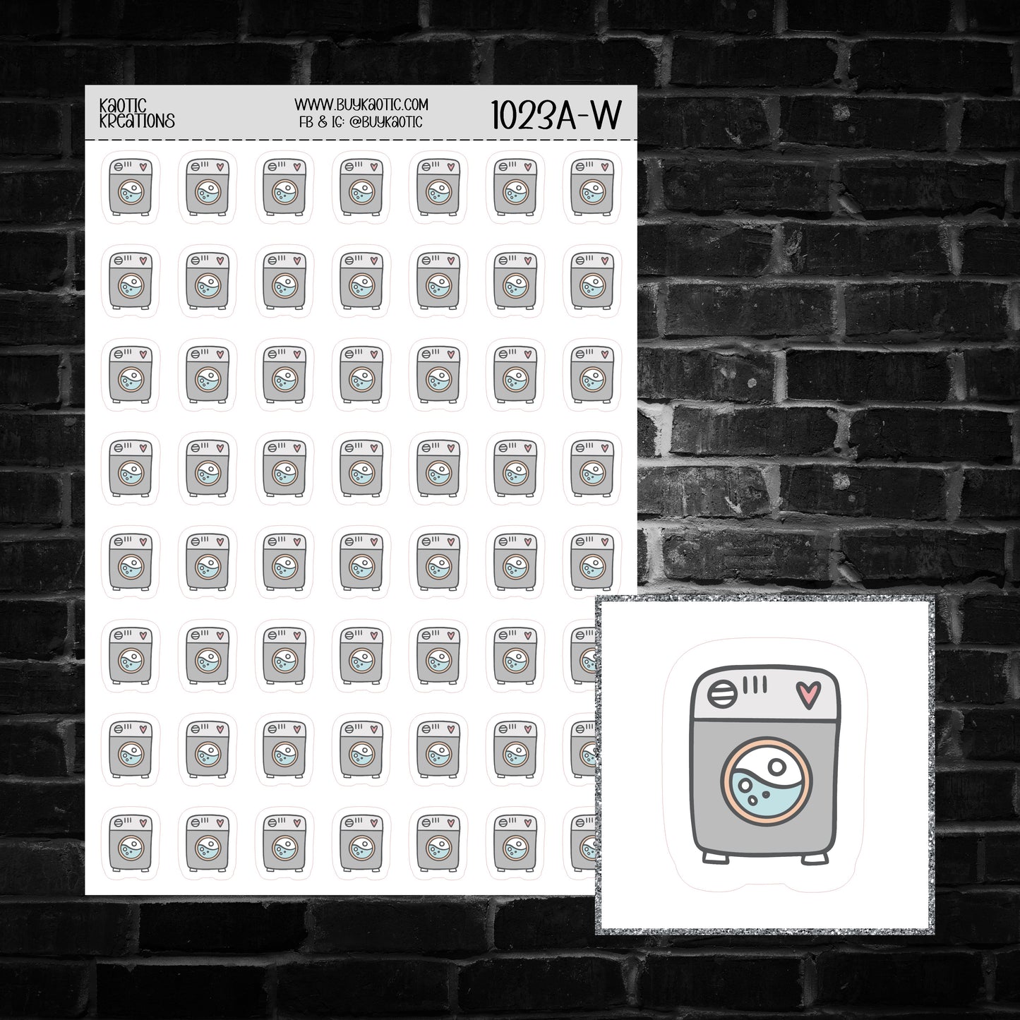 Washing Machine Icon Sticker Sheet