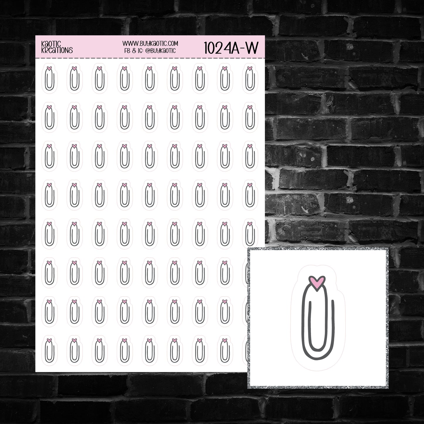 Paperclip Icon Sticker Sheet