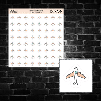 Plane Icon Sticker Sheet