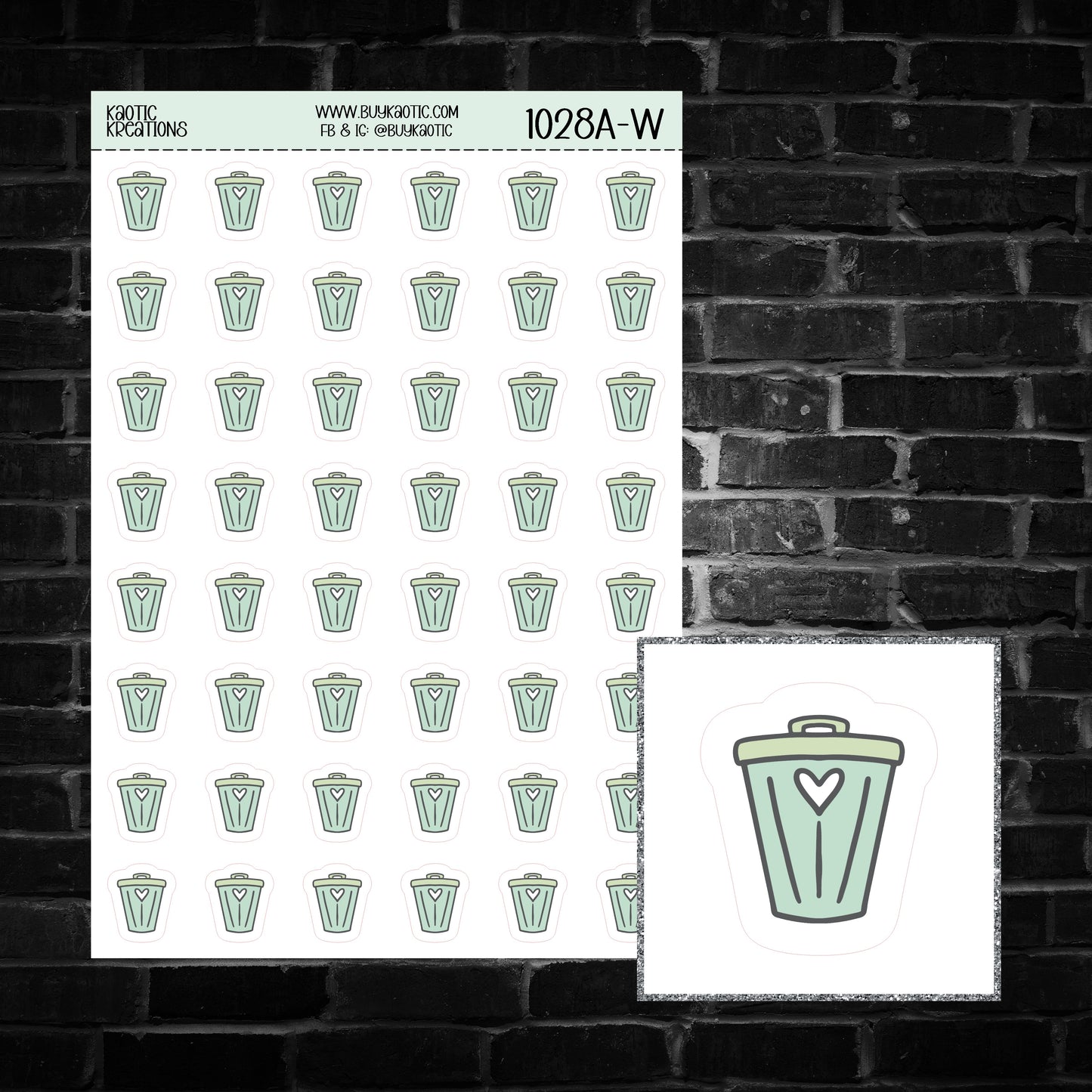 Trash Can Sticker Sheet