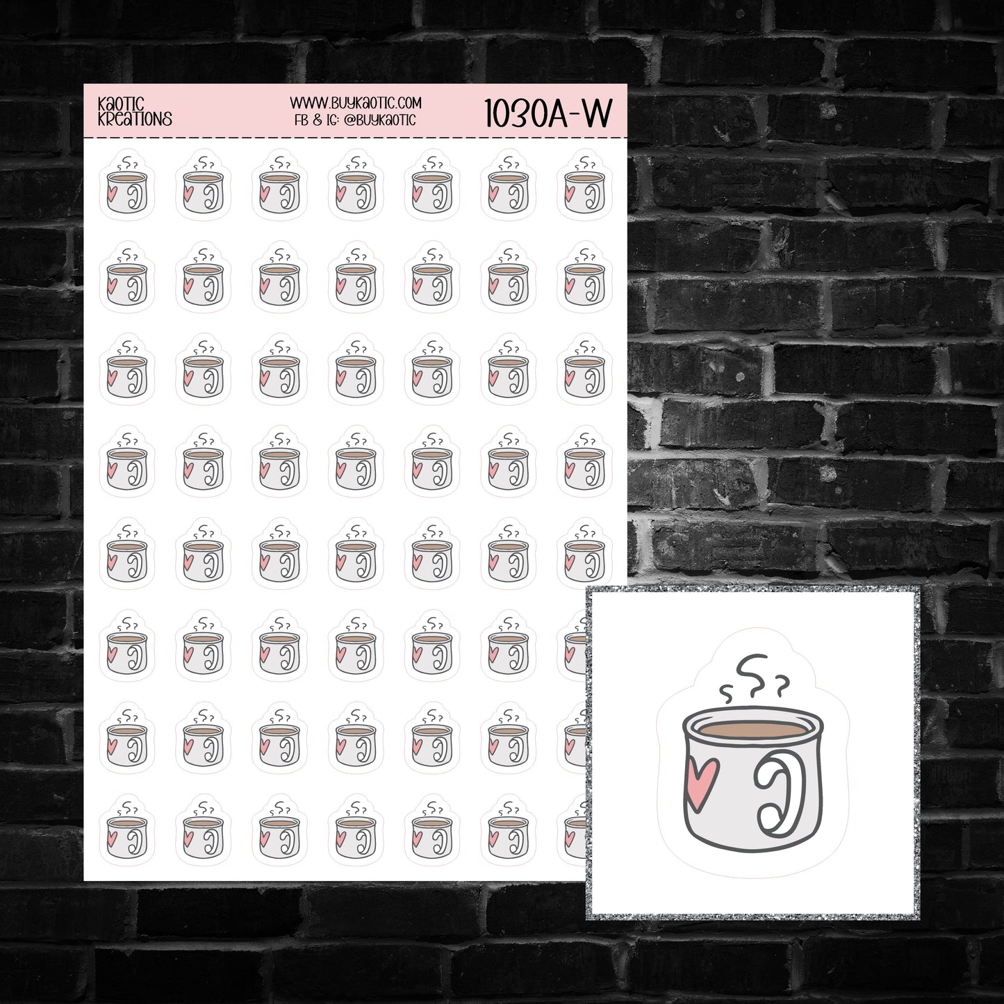 Coffee Mug Sticker Sheet