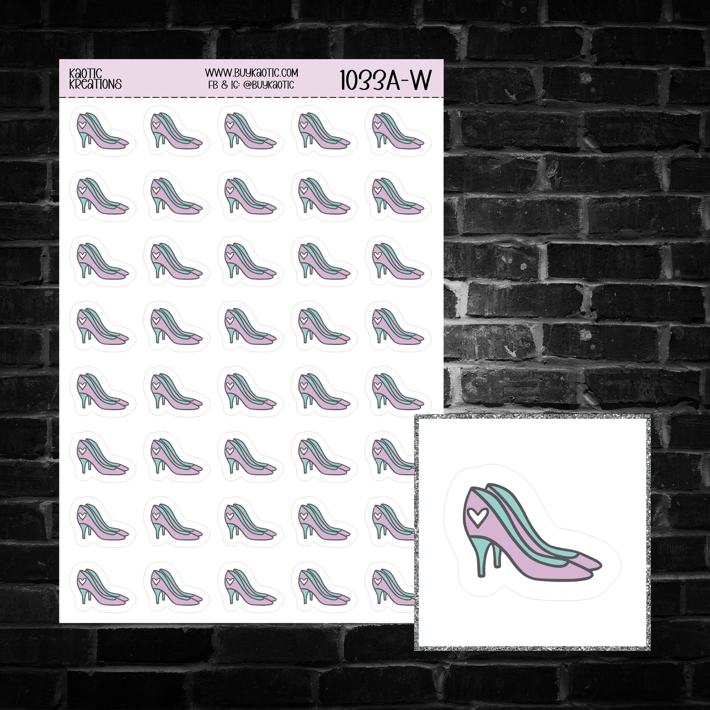 Heels Icon Sticker Sheet