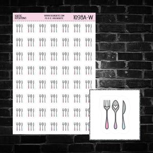 Silverware Icon Sticker Sheet