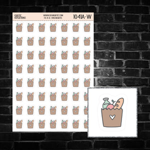 Grocery Bag Icon Sticker Sheet