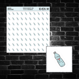 Water Bottle Icon Sticker Sheet