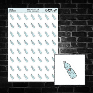 Water Bottle Icon Sticker Sheet