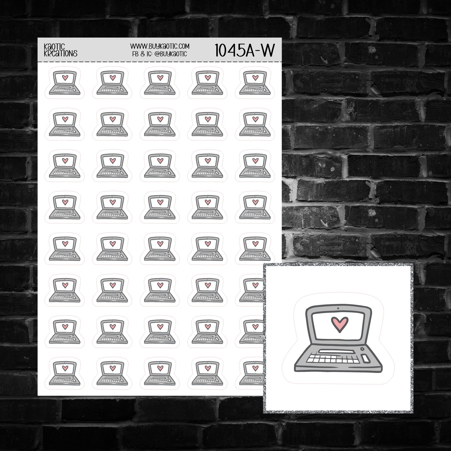 Laptop Icon Sticker Sheet