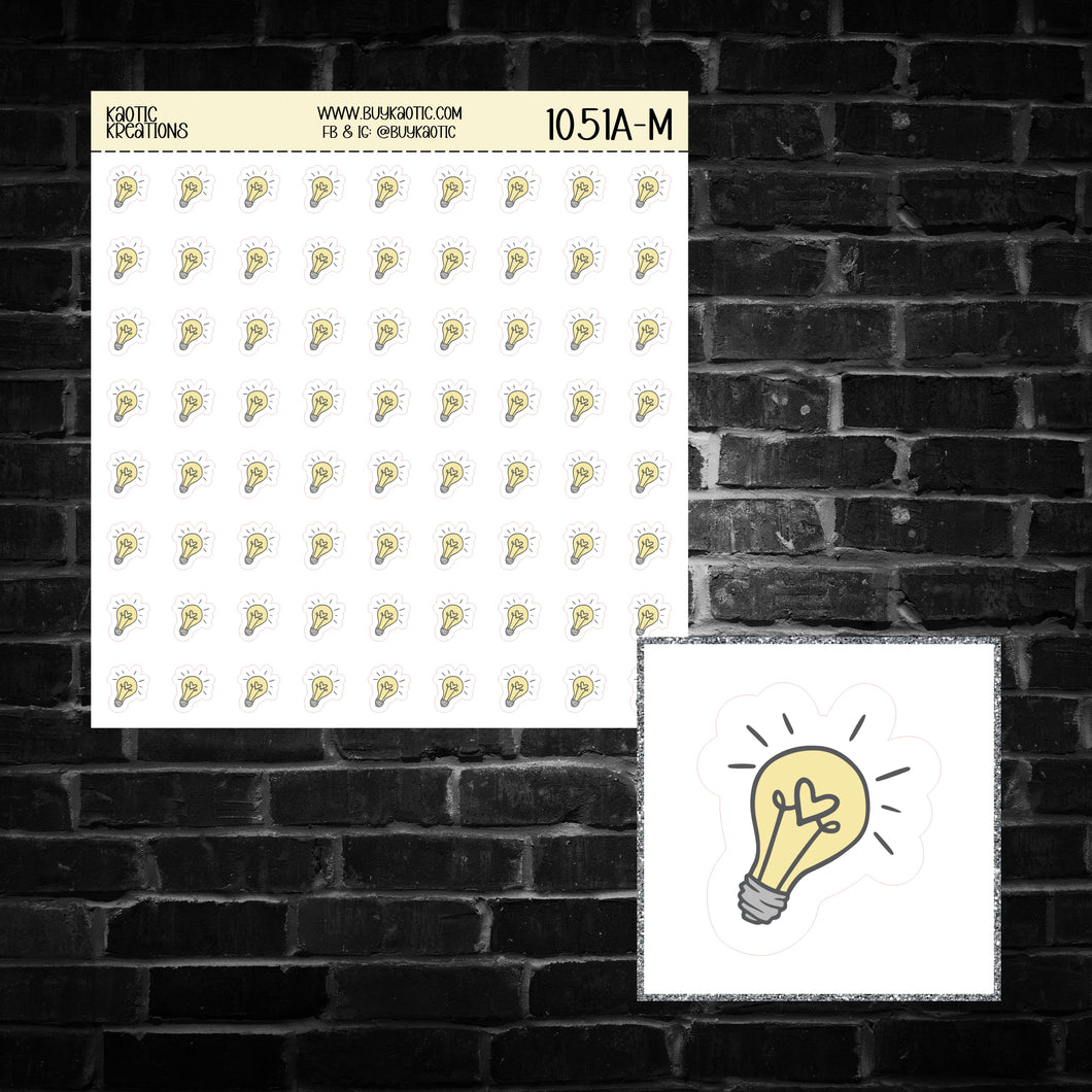 Light Bulb Icon Sticker Sheet