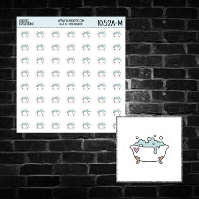 Bathtub Icon Sticker Sheet