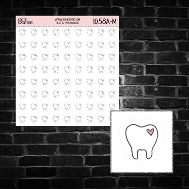 Tooth Icon Sticker Sheet