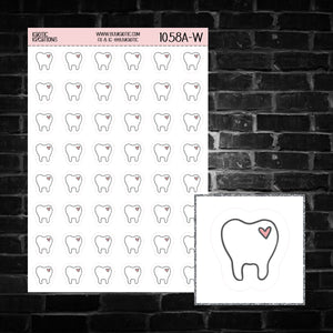 Tooth Icon Sticker Sheet