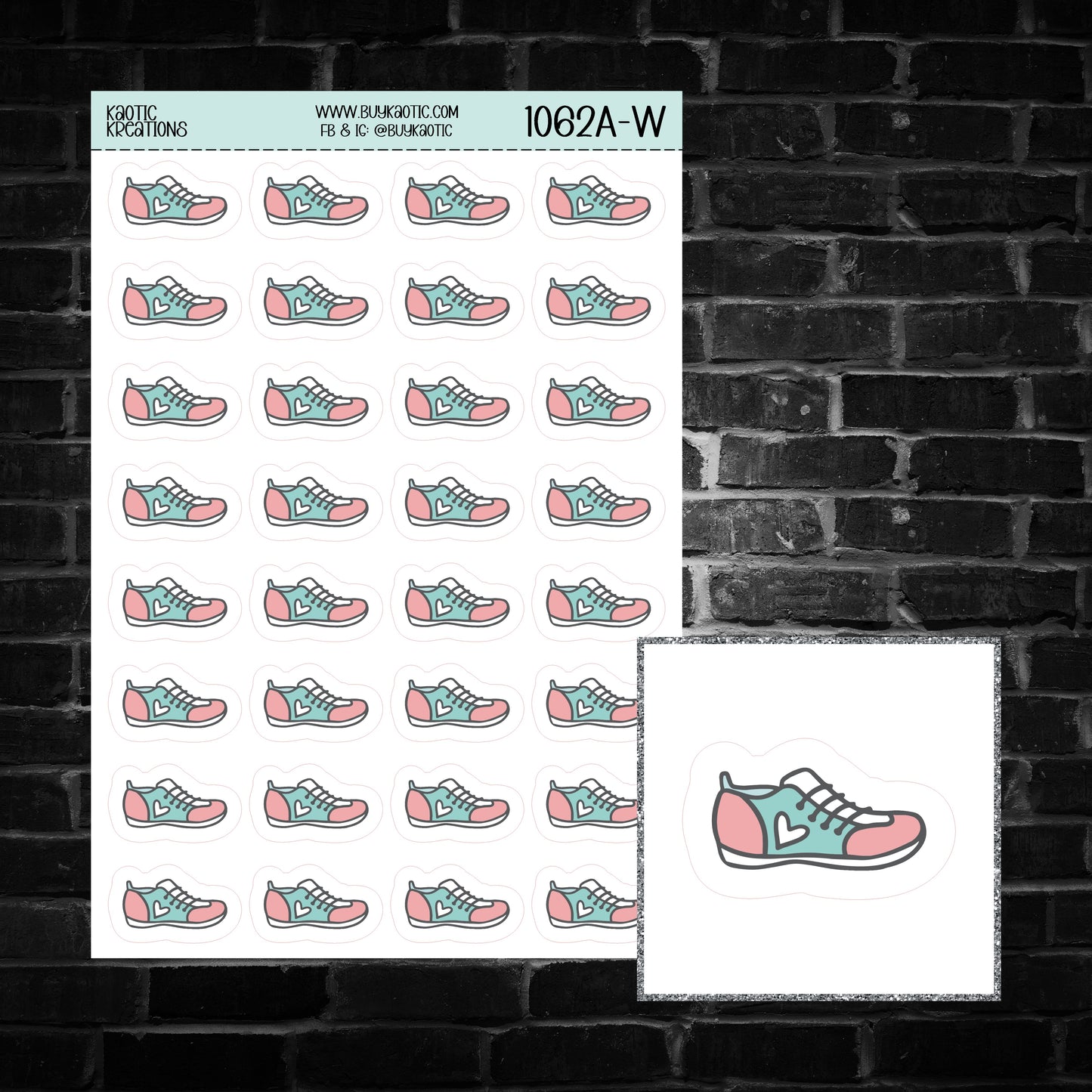 Shoe Icon Sticker Sheet