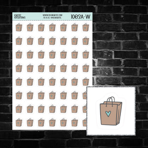 Shopping Bag Icon Sticker Sheet