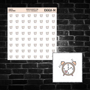 Alarm Clock Icon Sticker Sheet