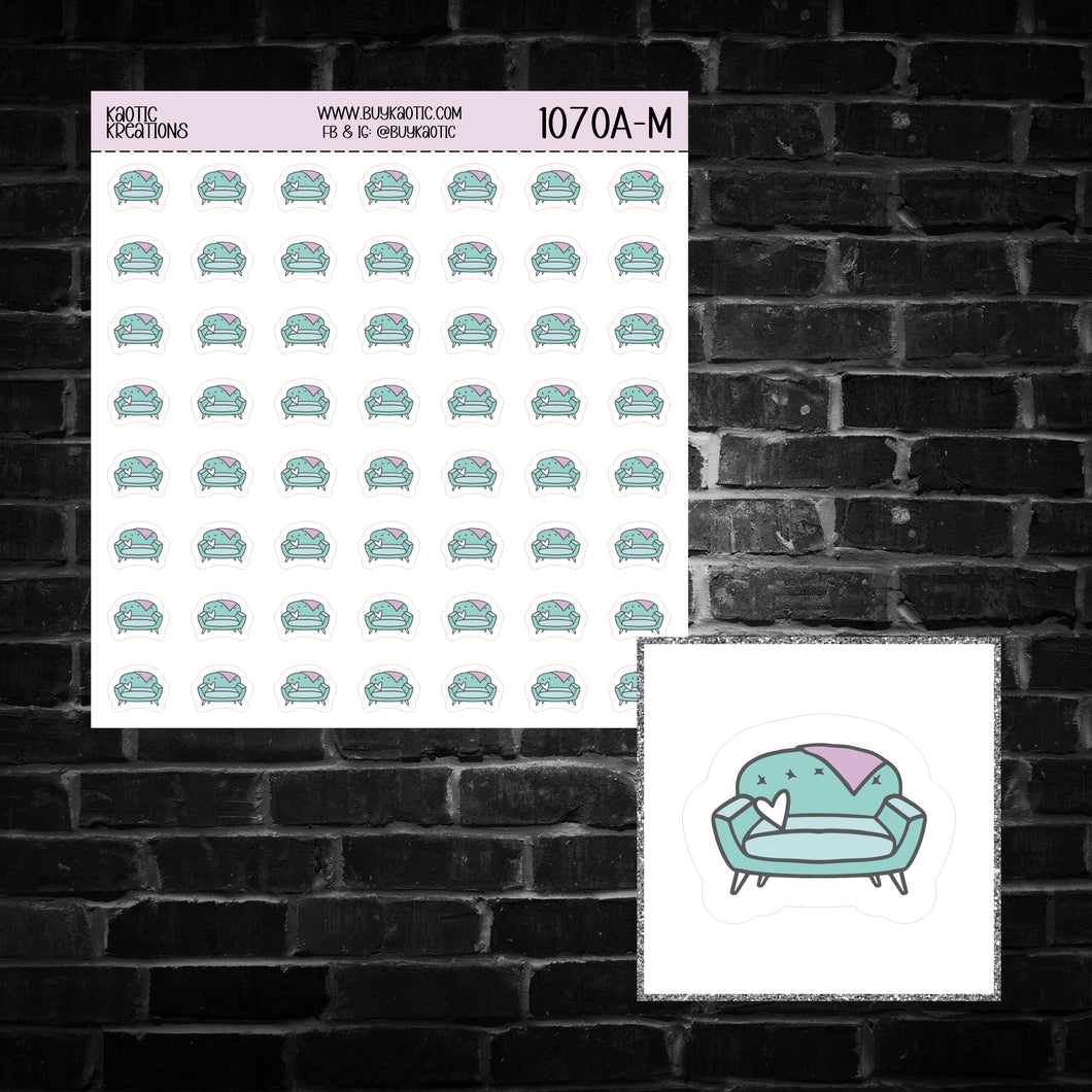 Couch Icon Sticker Sheet