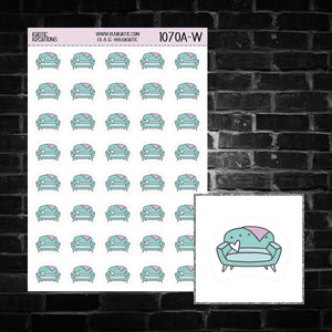 Couch Icon Sticker Sheet