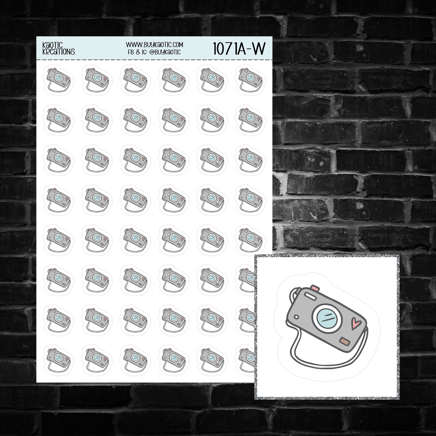 Camera Icon Sticker Sheet